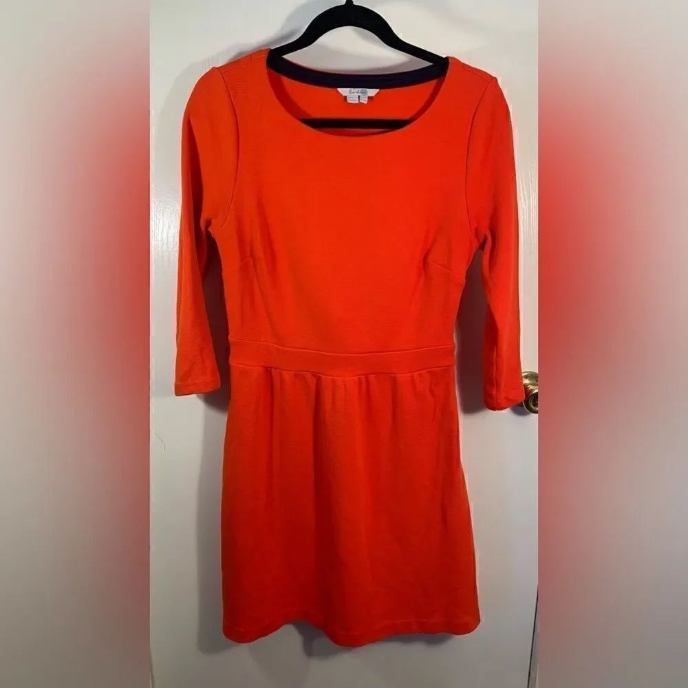 Boden EUC red long sleeve cotton dress Size 14